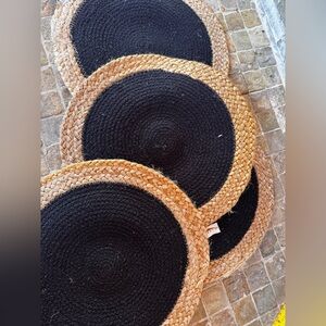 Domain Black and Tan Woven Placemats